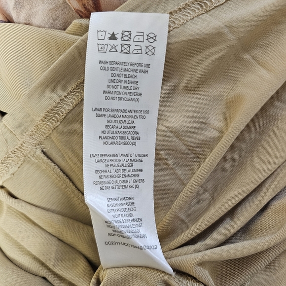 City Chic Floral Patchwork Smocked Floral Midi Dress Printed Long Balloon Sleeve - Picture 12 of 13